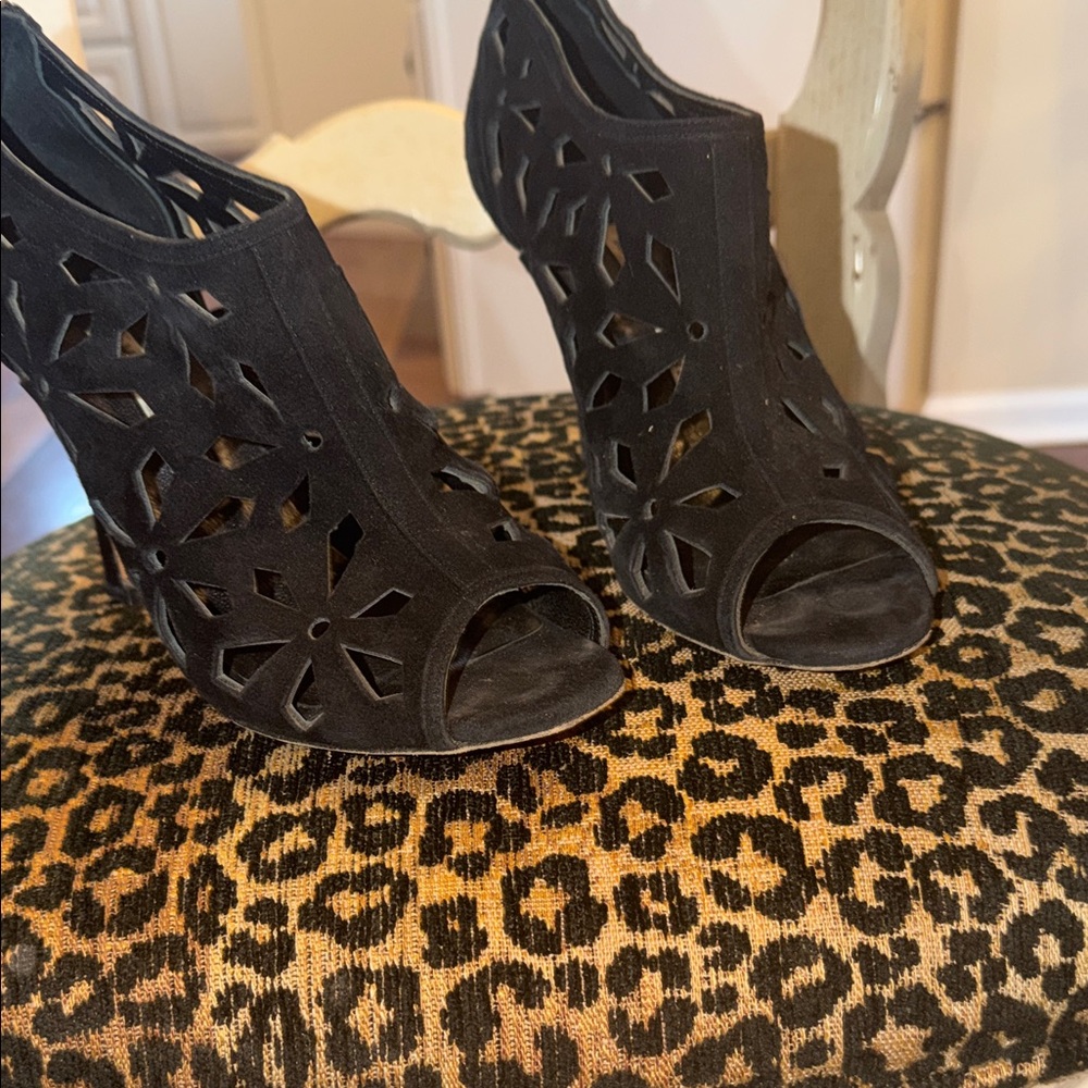 Manolo Blahnik Black Cutout Heels